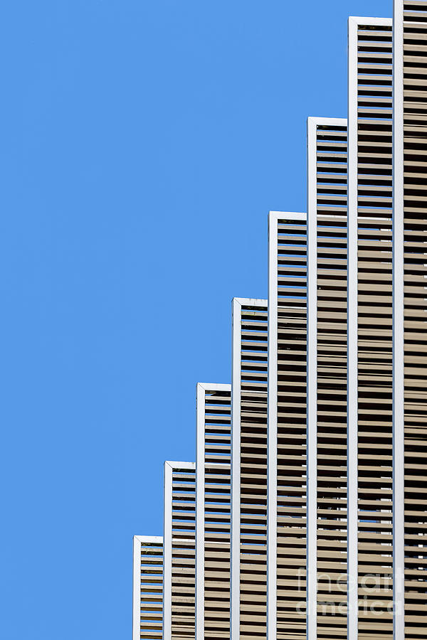 Geometric architecture detail against blue sky Photograph by Jane Rix