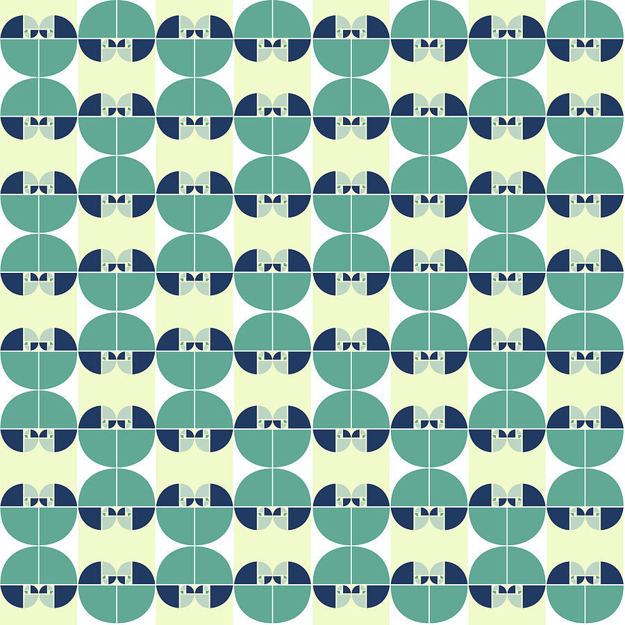 Geometric Bauhaus Pattern - Turquoise Digital Art by Studio Grafiikka