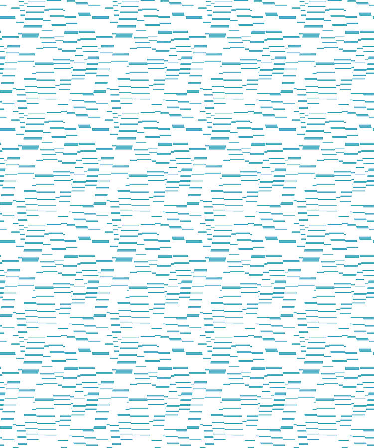 Geometric Dashes Pattern turquoise on white Painting by Nikita Coulombe