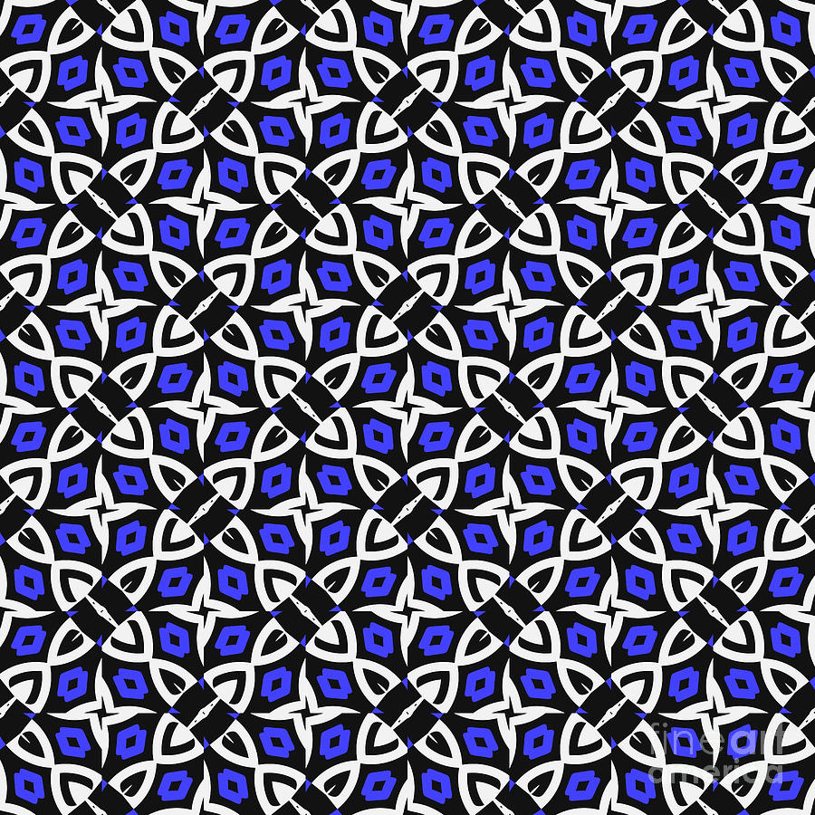 Geometric Designer Pattern 2538 - Blue Grey  Digital Art by Philip Preston