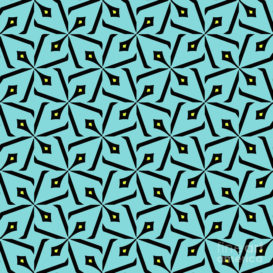 Geometric Designer Pattern 2671 - Blue Grey  Digital Art by Philip Preston
