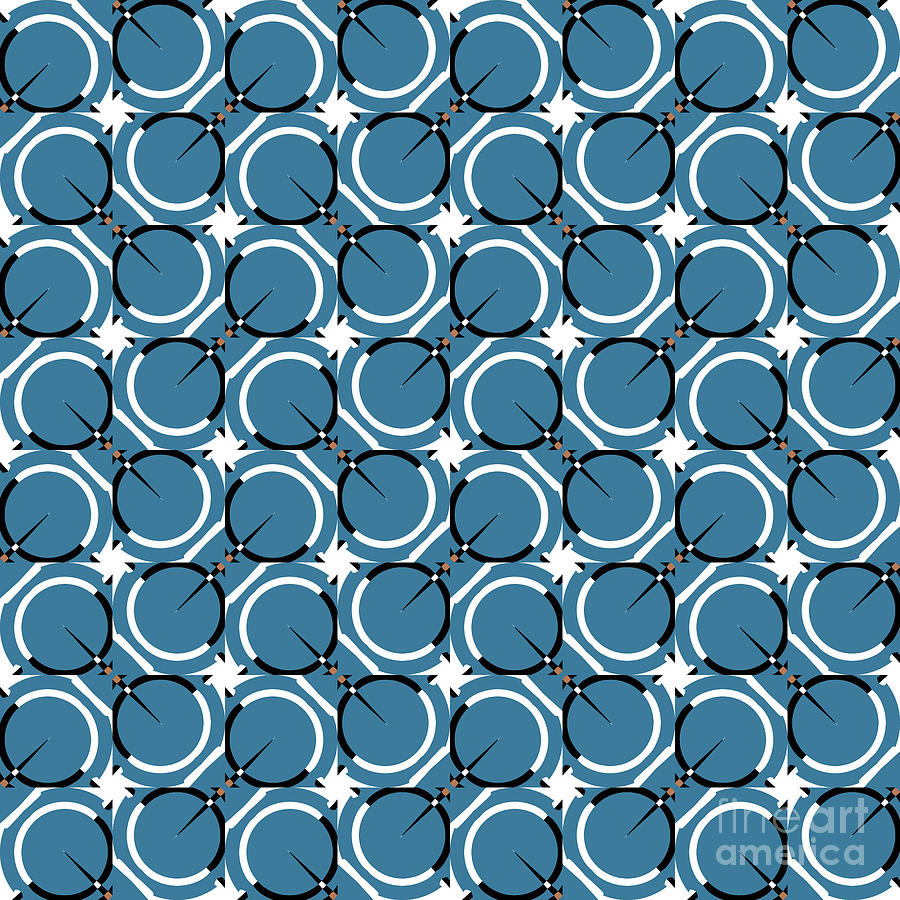 Geometric Designer Pattern 2696 - Blue Grey Digital Art by Philip Preston