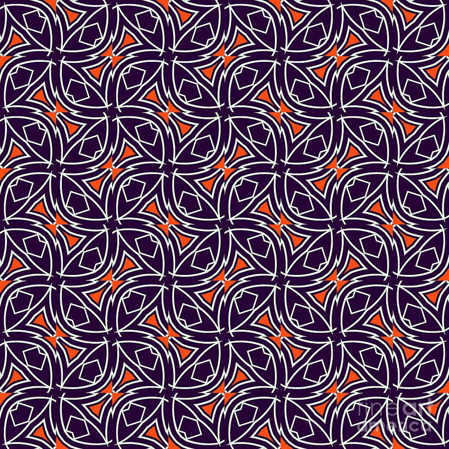 Geometric Designer Pattern 2804 - Black Orange Digital Art by Philip Preston