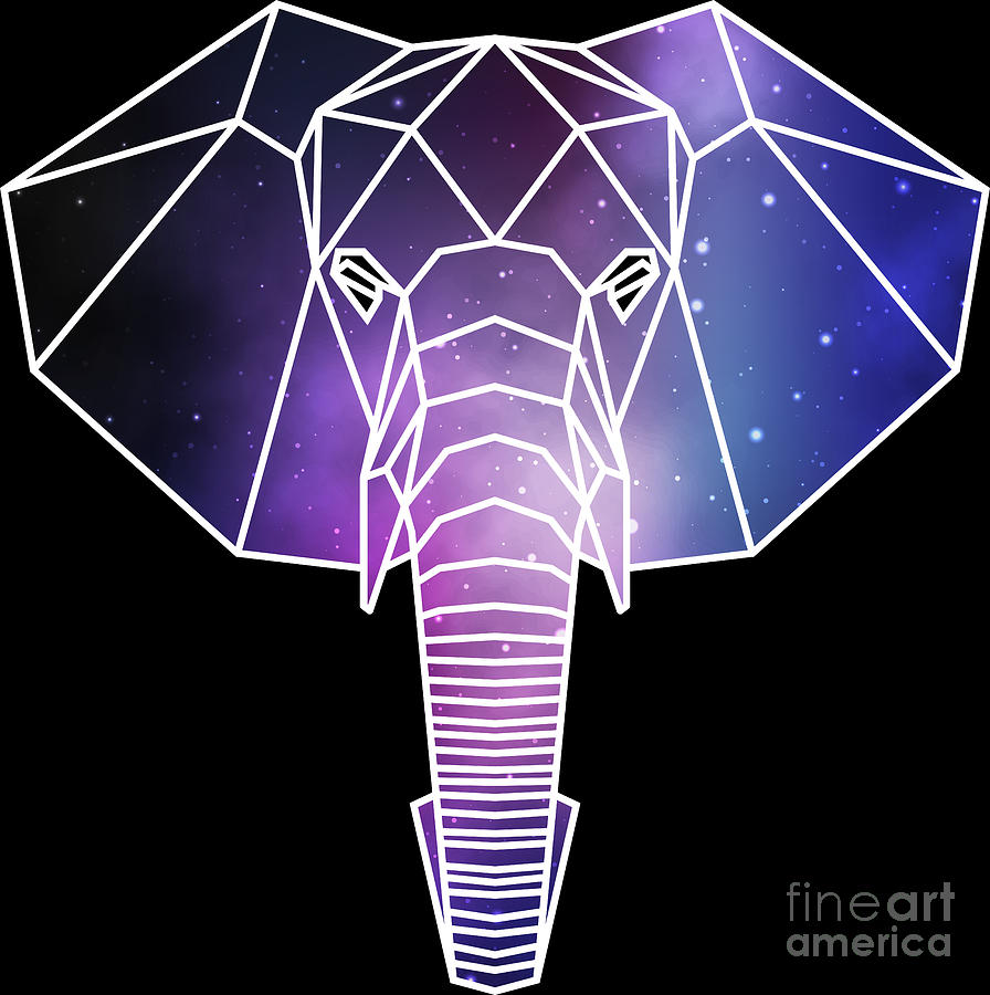 Geometric Elephant Low Poly Galaxy Wild Animal Digital Art by Mister Tee -  Fine Art America