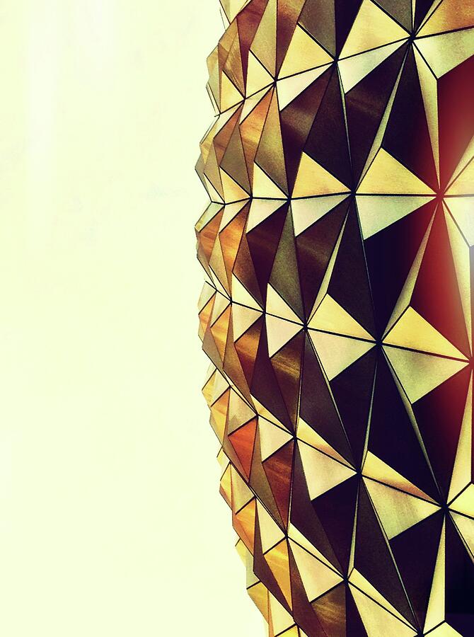 Epcot Triangle Pattern Geometric Facade with Triangular Patterns, Epcot Center Photograph by ...