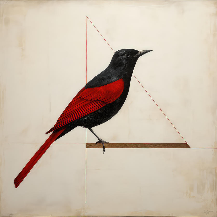 Cardinal Painting - Geometric Fandango by Lourry Legarde