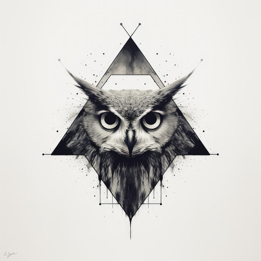 Geometric Guardian Painting by Lourry Legarde