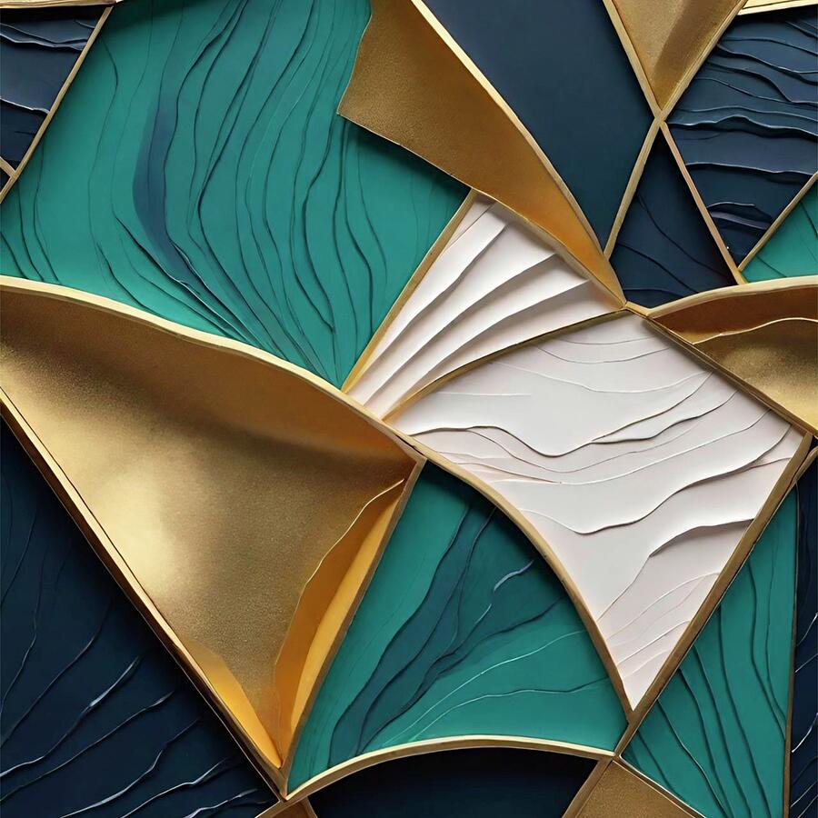 Geometric II turquoise navy gold Digital Art by Bonnie Bruno Geometric II turquoise navy gold Digital Art by Bonnie Bruno