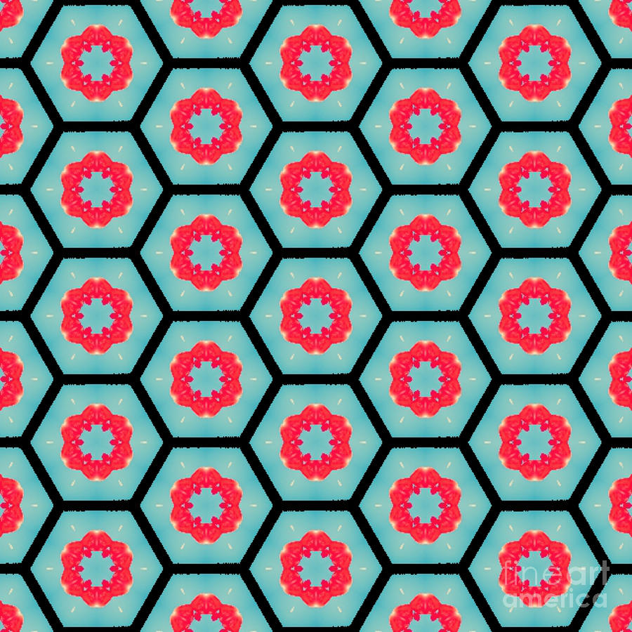 Geometric in Teal and Red by Tracy Ruckman Geometric in Teal and Red by Tracy Ruckman