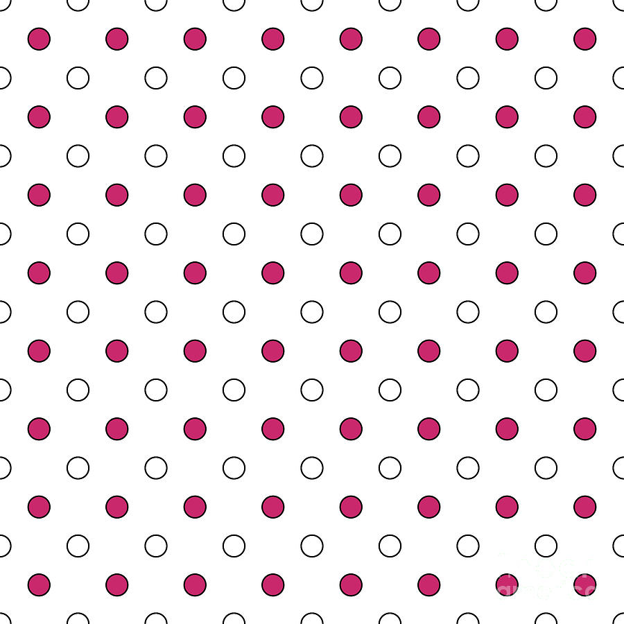 Geometric Inverted Polka Dot Circle Pattern in Red n.353 Painting by Holy Rock Design