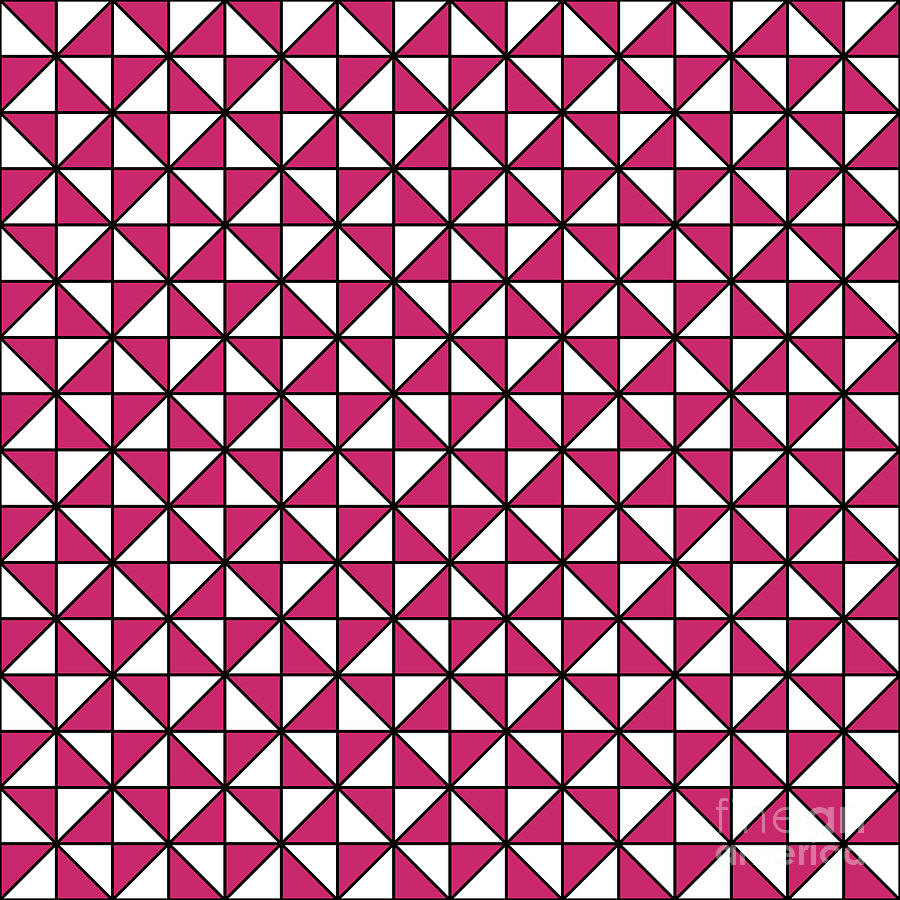 Geometric Isometric Grid Lattice Pattern In Red N.564 Painting