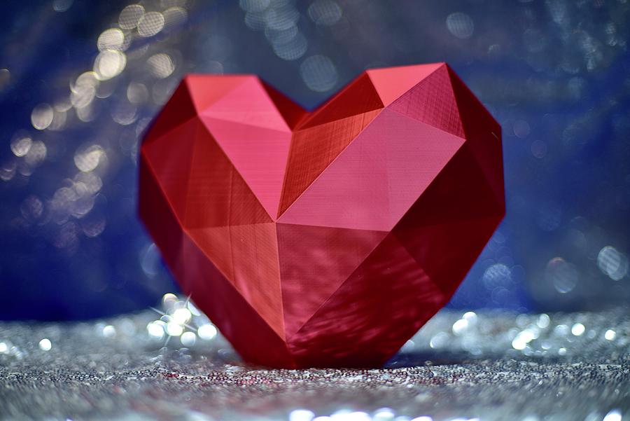 Sign Photograph - Geometric Red Heart  by Neil R Finlay