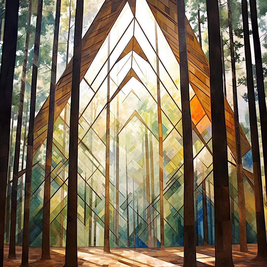 Geometric Shapes in Nature Art Painting by Lourry Legarde