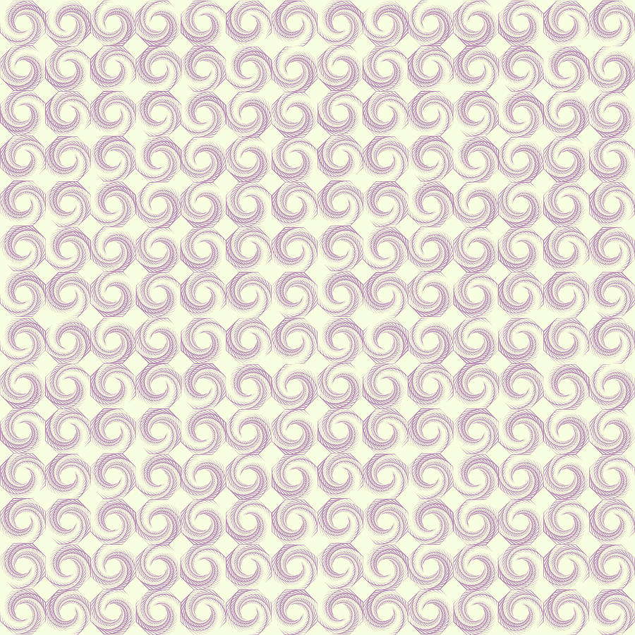 Vintage Digital Art - Geometric Spiral Pattern - Lavender by Studio Grafiikka