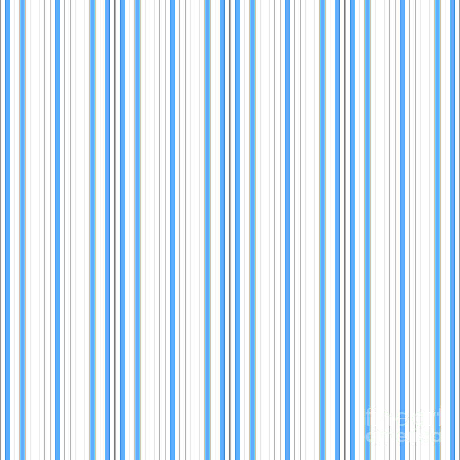 Geometric Vertical Pin Stripe Pattern in Blue n.778 Painting by Holy Rock Design