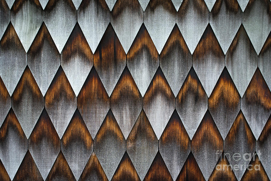 Geometric Wood Shingle Siding Photograph by Gary Whitton