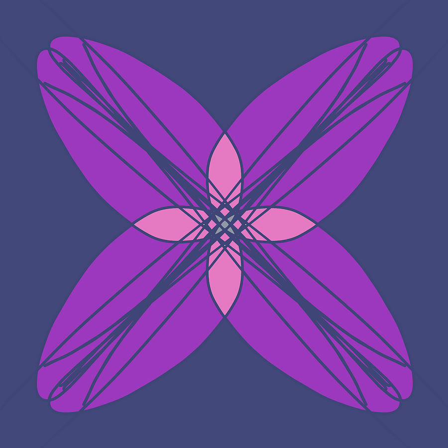 Geometrical Pattern - Lavender Flower Digital Art by Patricia Awapara