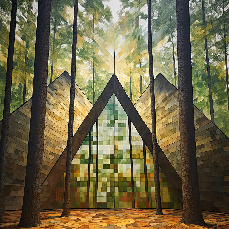 Geometry of the Forest - Geometrical Patterns Art Painting by Lourry Legarde