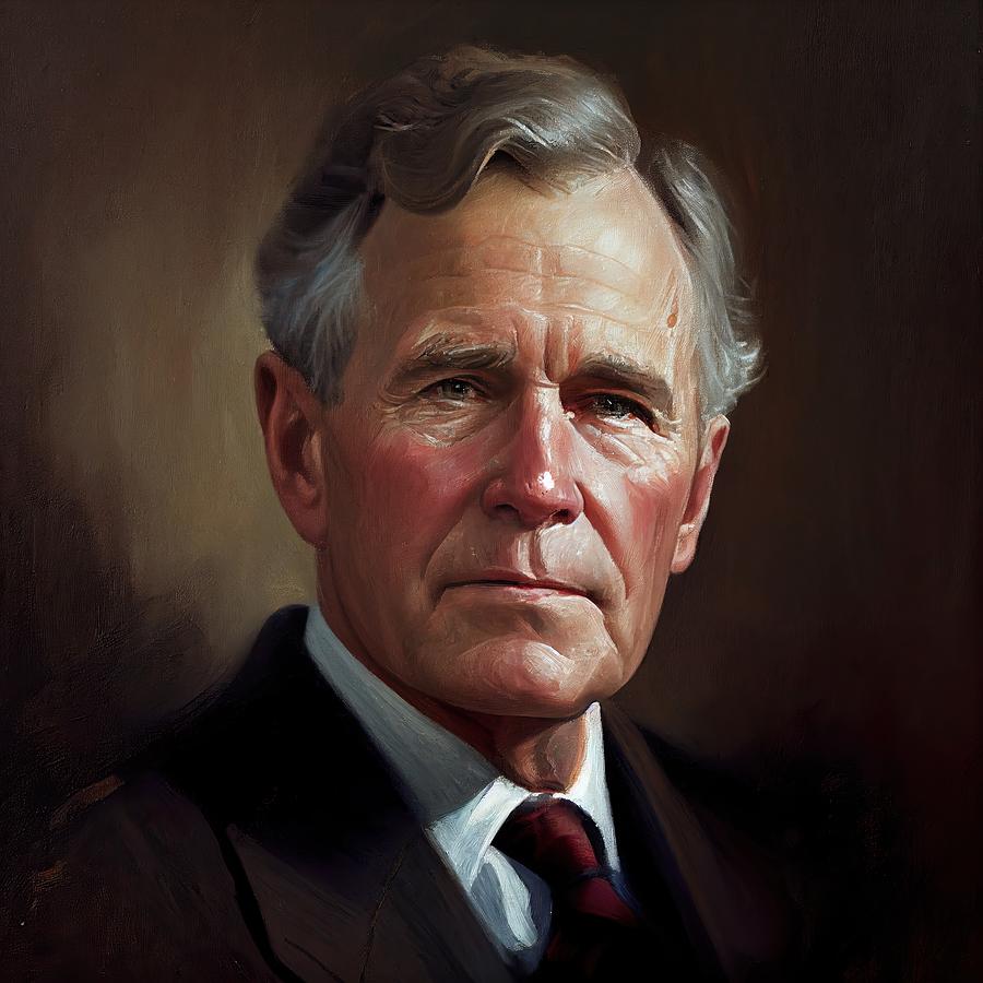 Portrait Painting - Georg W. Bush by My Head Cinema
