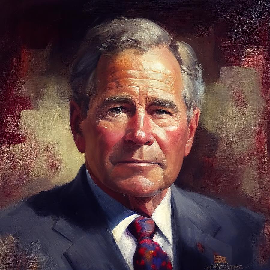 Portrait Painting - Georg W. Bush No.3 by My Head Cinema