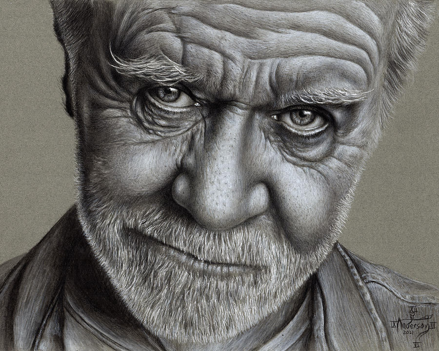 Portrait Drawing - George Carlin - Judgement by Jonathan Anderson