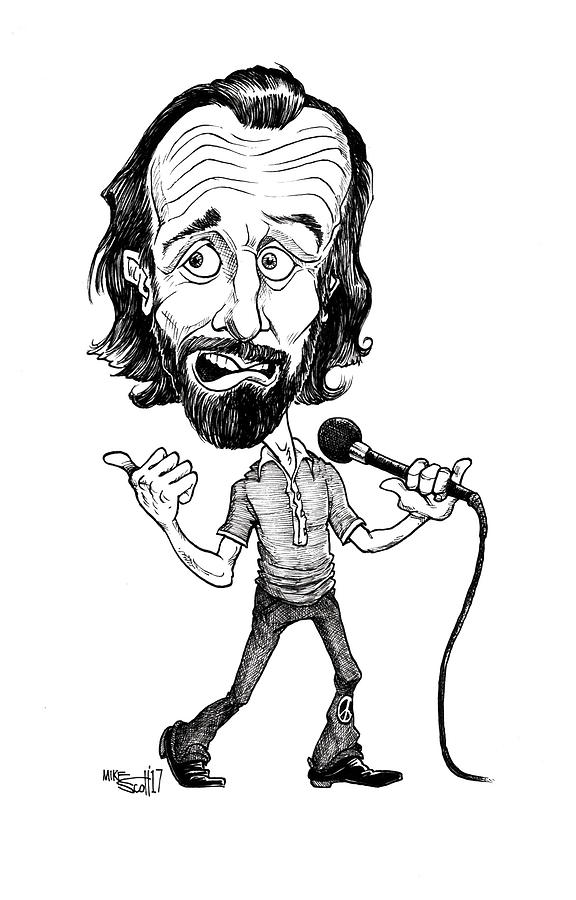 George Carlin Drawing by Mike Scott