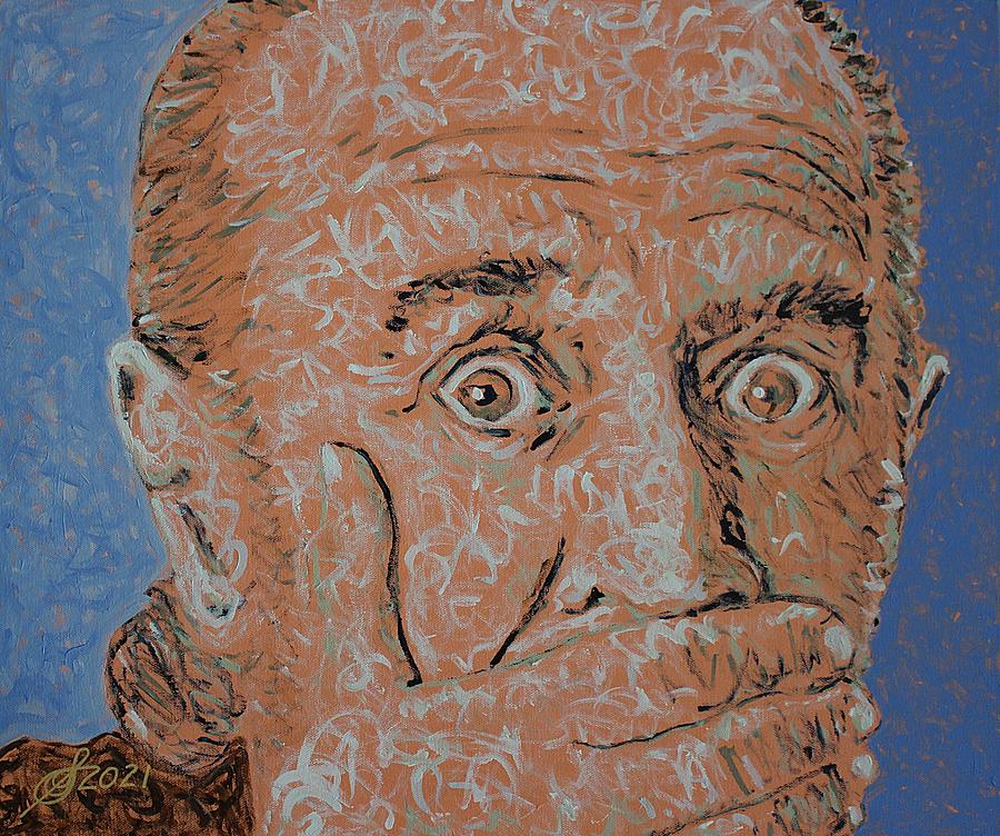 George Carlin original painting Painting by Sol Luckman