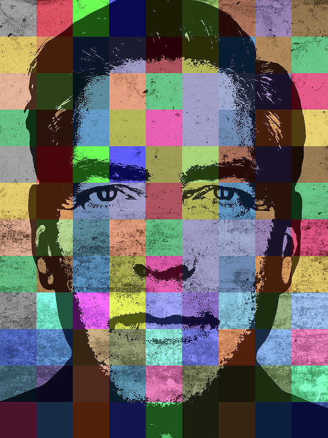 George Clooney Mixed Media - George Clooney Patchwork Pop Art Portrait by Design Turnpike