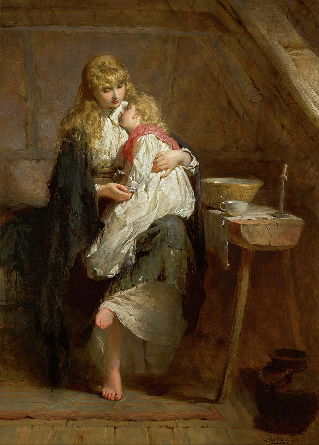 George Elgar Hicks, R.b.a. 1824 1914 Orphans Painting