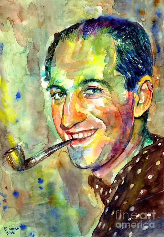 Paris Painting - George Gershwin Portrait by Suzann Sines