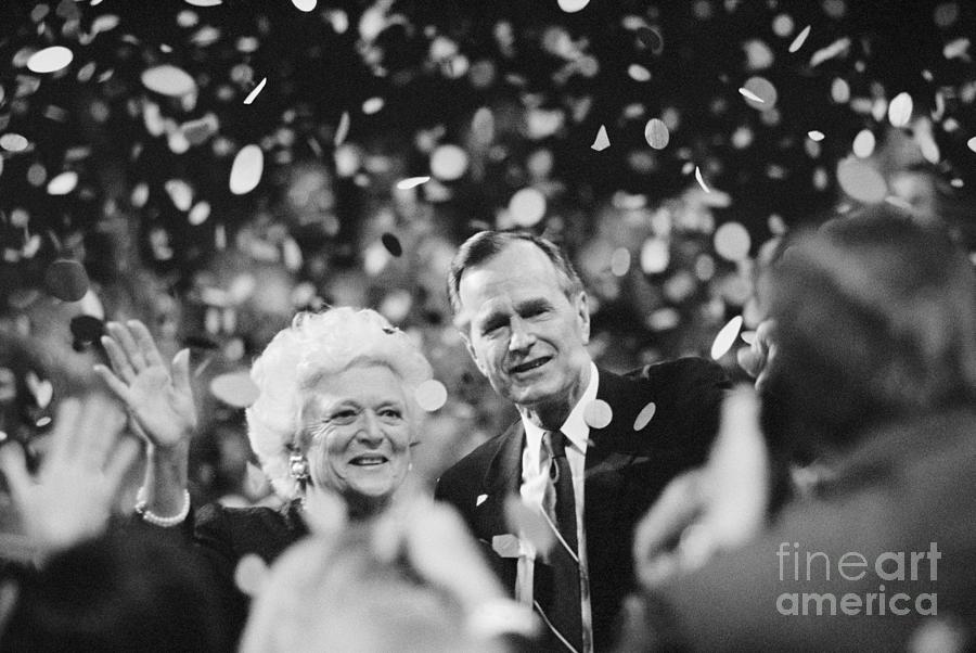 George H W Bush At Republican National Convention Photograph by Laura Patterson