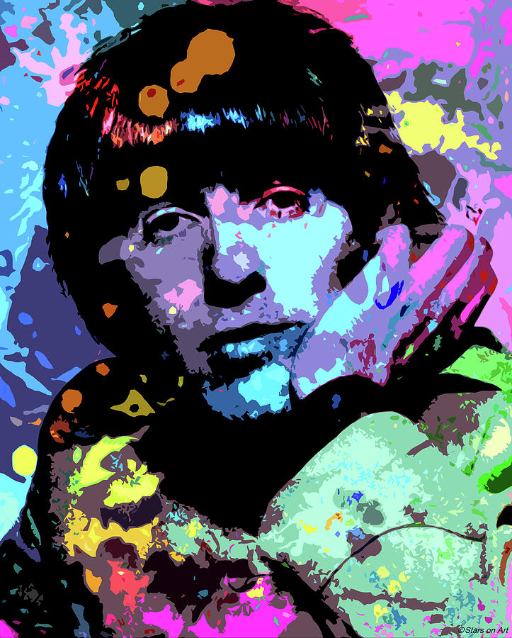 George Harrison - 2 psychedelic portrait Digital Art by Movie World Posters