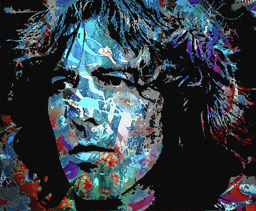George Harrison - 3 psychedelic portrait Digital Art by Movie World Posters