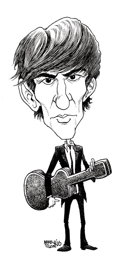 George Harrison Drawing by Mike Scott