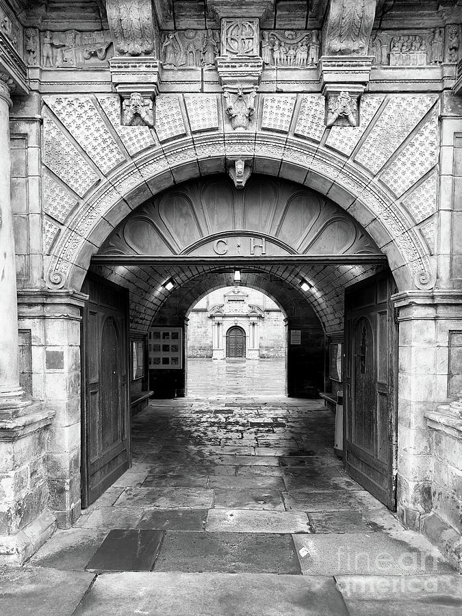 George Heriots School Edinburgh The Terrace Entrance In Monochrome Photograph