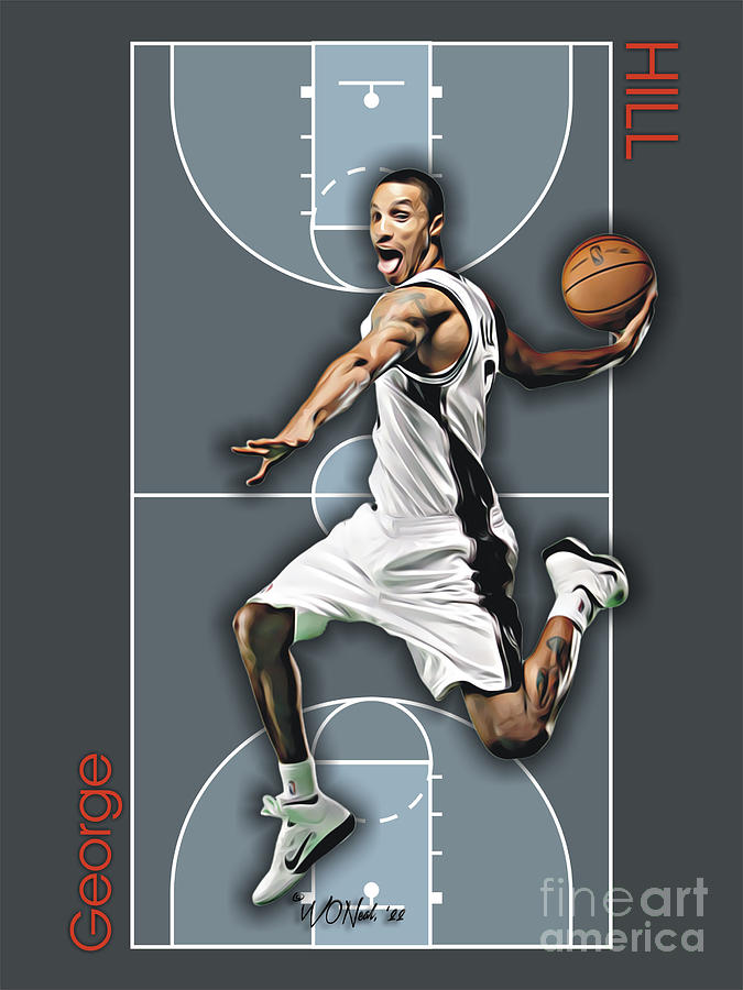 George Hill Digital Art - George Hill, No. 3 - The Milwaukee Bucks by Walter Neal George Hill Digital Art - George Hill, No. 3 - The Milwaukee Bucks by Walter Neal