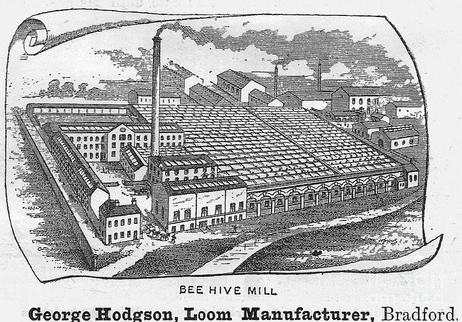George Hodgson, Loom Manufacturer, Beehive Mill, Bradford 1893 Drawing by Mick Flynn