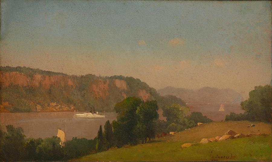 Vintage Painting - George Inness - View on the Hudson by Les Classics