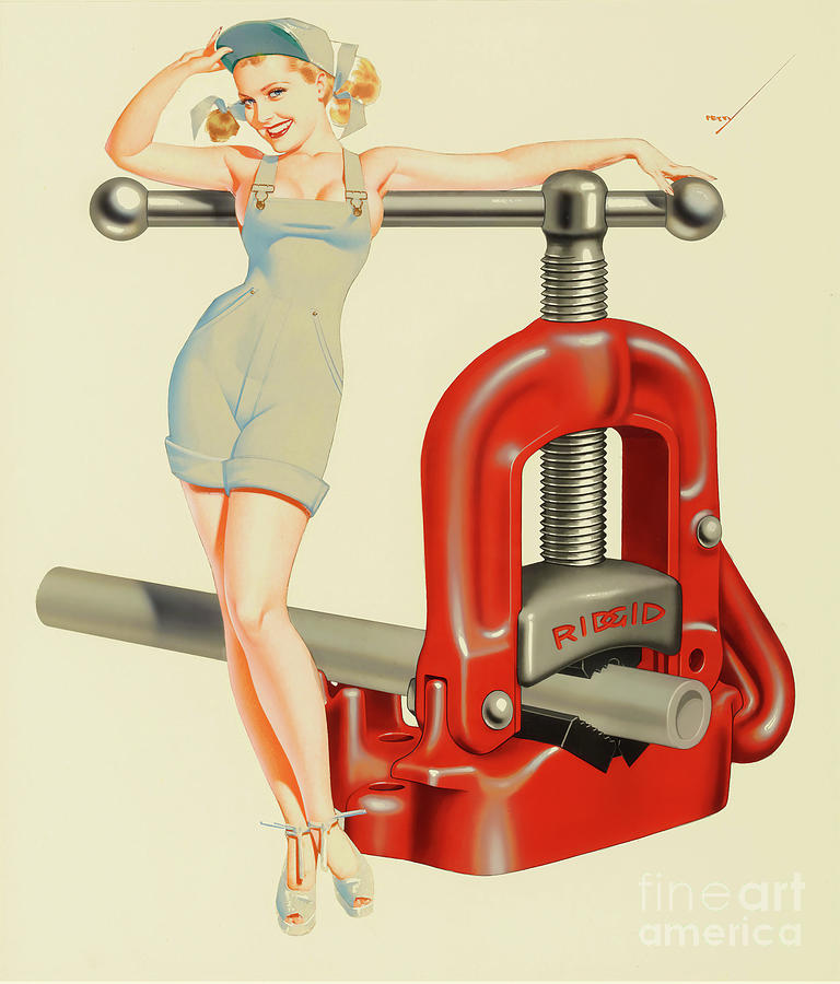 Petty Ridge Tool calendar illustration, 1956 Painting by