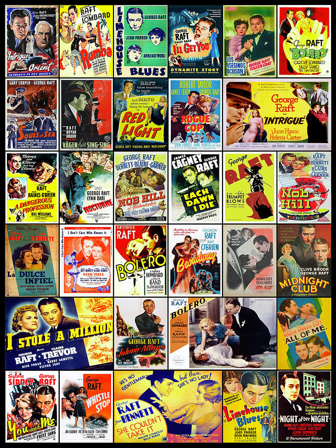 George Raft Movie Art Posters from The Past Mixed Media by Pheasant Run Gallery