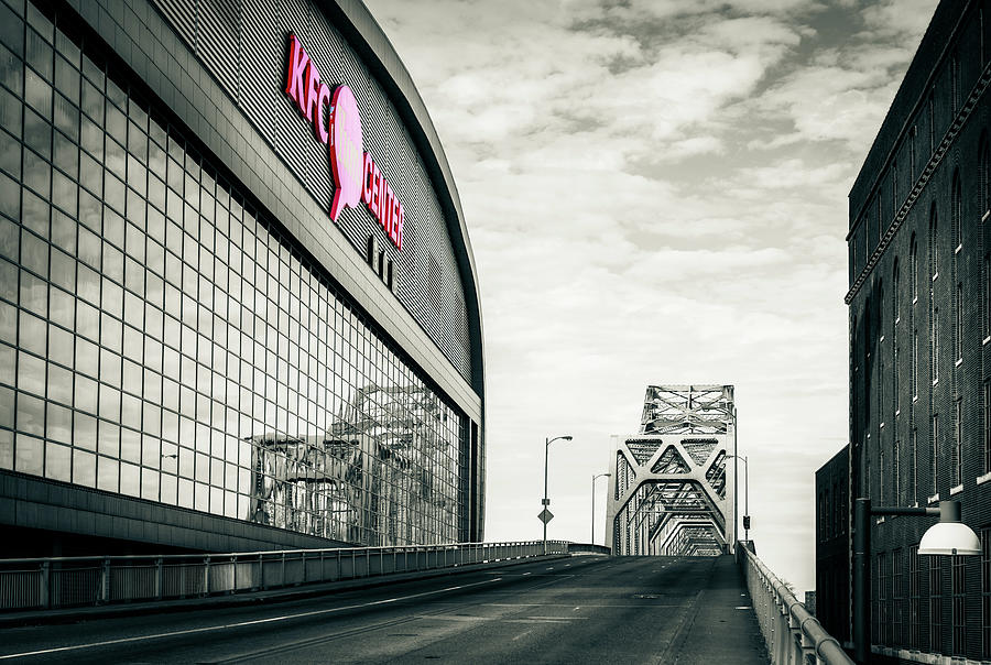 George Rogers Clark Memorial Bridge and KFC Yum Center Photograph by Alexey Stiop
