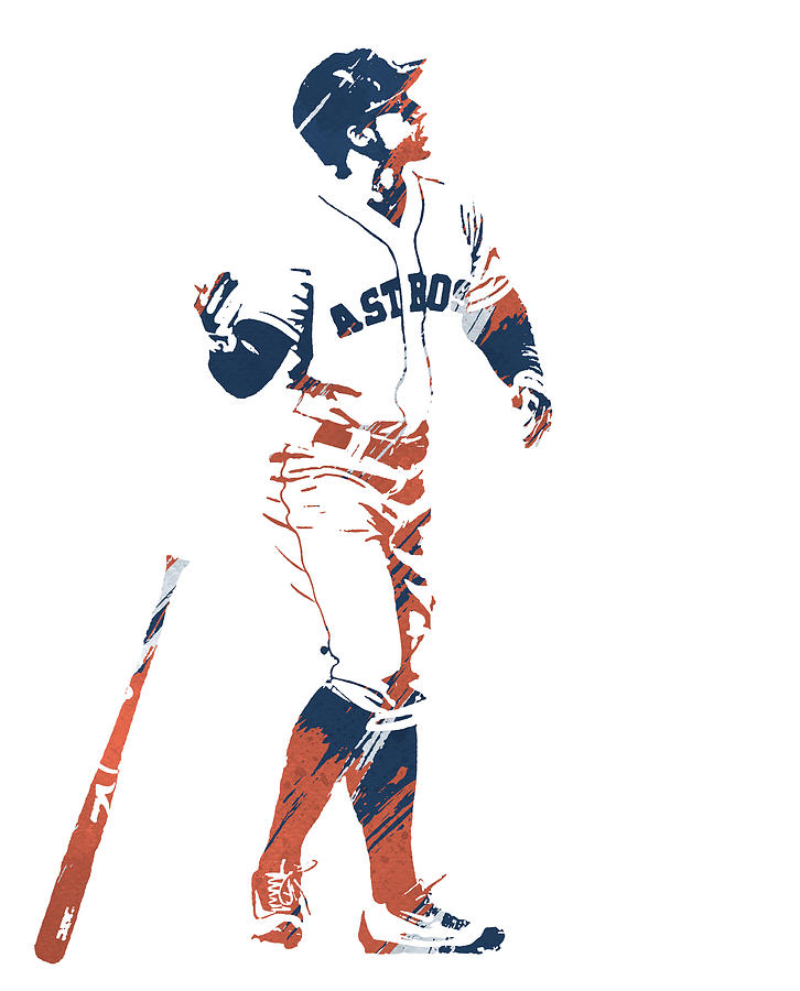 GEORGE SPRINGER HOUSTON ASTROS WATERCOLOR STROKES PIXEL ART 1 by Joe Hamilton GEORGE SPRINGER HOUSTON ASTROS WATERCOLOR STROKES PIXEL ART 1 by Joe Hamilton