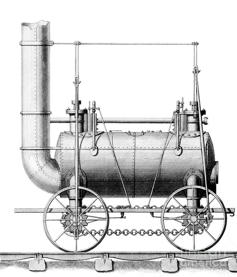 George Stephenson and William Losh Steam Locomotive Digital Art by Pete Klinger