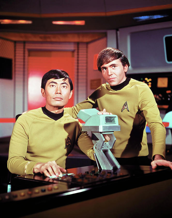 Star Trek Photograph - GEORGE TAKEI and JAMES DOOHAN in STAR TREK -1966-. by Album