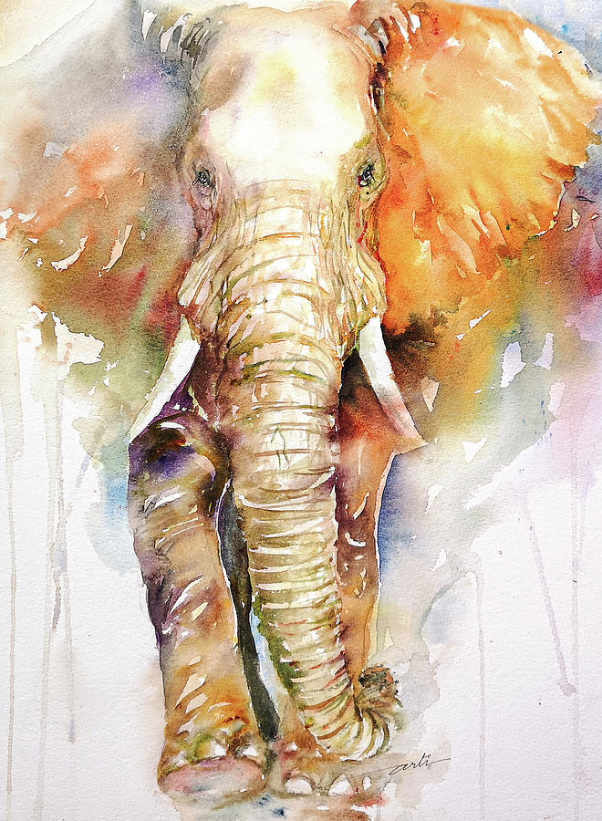 George the Elephant Painting by Arti Chauhan