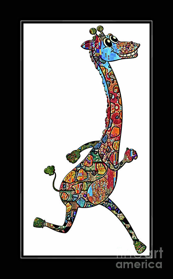 George the Giraffe  Mixed Media by Elaine Manley