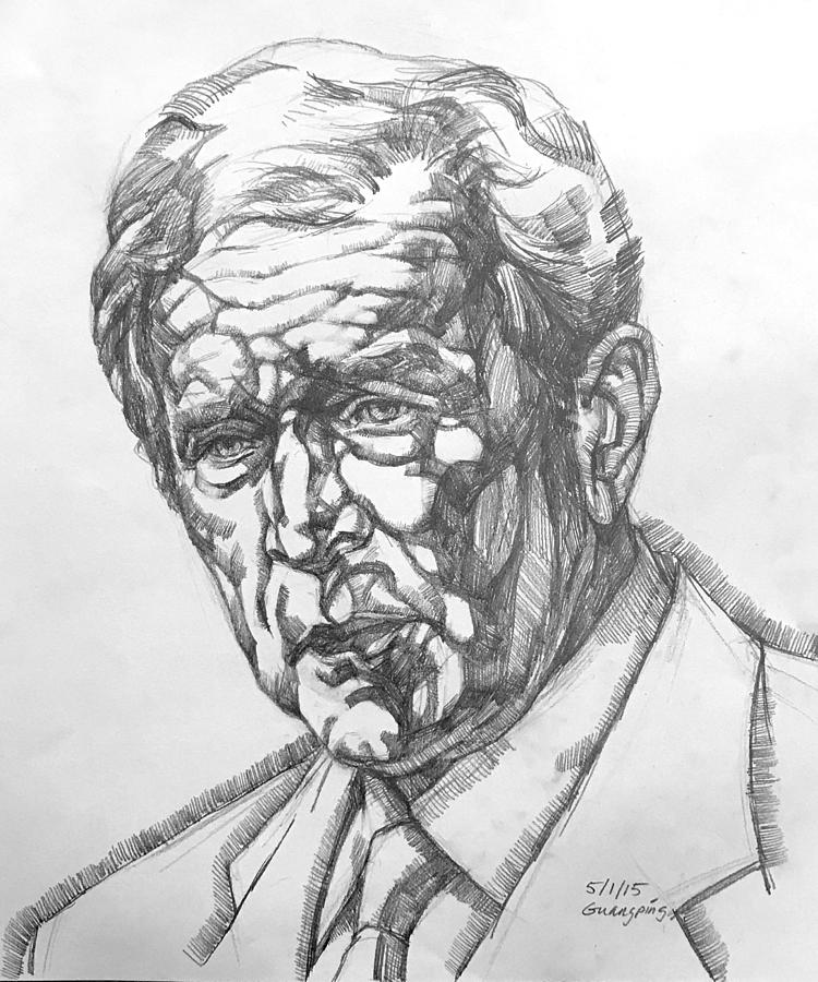 W. Bush Drawing by Guangping Wang Fine Art America