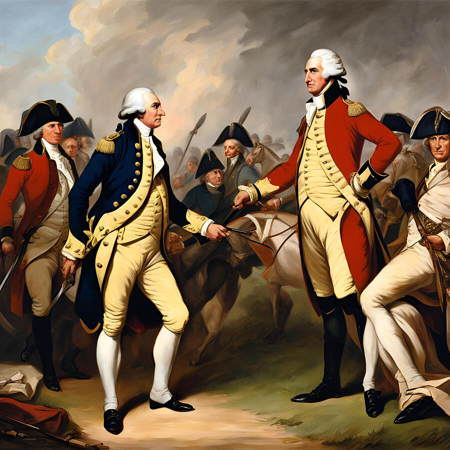 George Washington and Alexander Hamilton Talking In The War by Eagle King