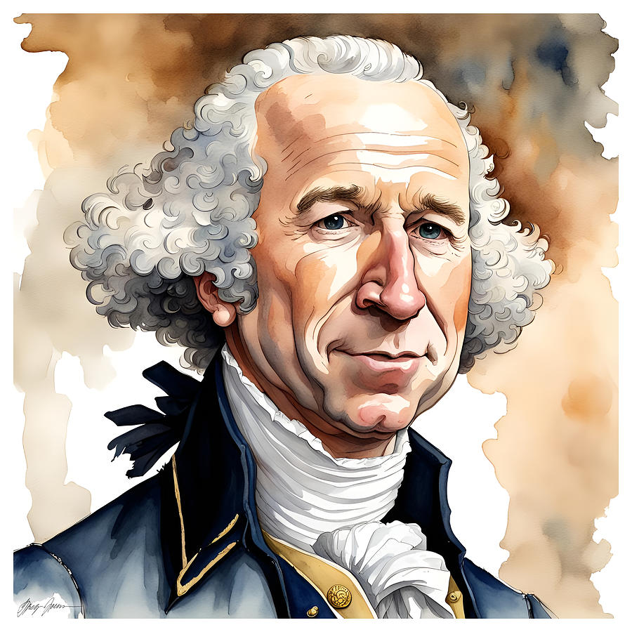 George Washington Digital Art - George Washington caricature by Greg Joens George Washington Digital Art - George Washington caricature by Greg Joens
