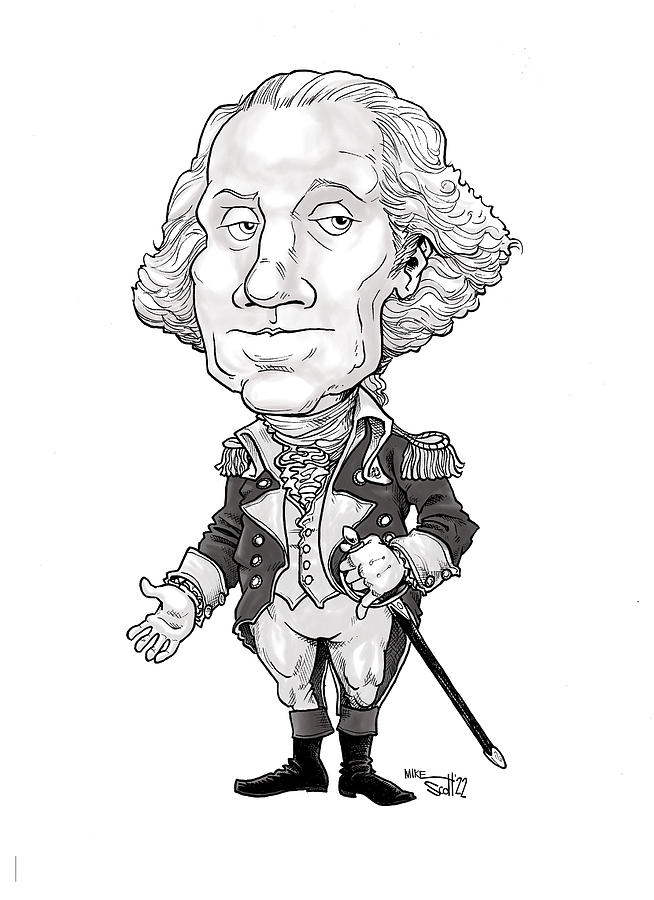 George Washington, General Drawing by Mike Scott